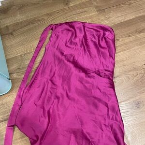 Princess Polly satin strapless dress with tie in the back, side zipper size S
